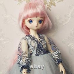 Poupée BJD SD de 1/4, visage à yeux de dessin animé en résine avec maquillage complet et ensemble de jouets