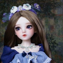 Poupée BJD Toy Pretty Girl avec Robe Chaussures Perruques Maquillage Ensemble Complet Fait Main