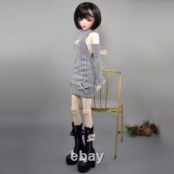 Poupée BJD de 1/3 Jouet Jolie Fille aux Yeux Verts + Pull + Chaussures + Perruques Ensemble Complet