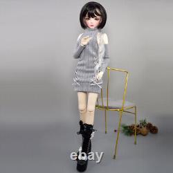 Poupée BJD de 1/3 Jouet Jolie Fille aux Yeux Verts + Pull + Chaussures + Perruques Ensemble Complet