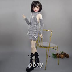 Poupée BJD de 1/3 Jouet Jolie Fille aux Yeux Verts + Pull + Chaussures + Perruques Ensemble Complet