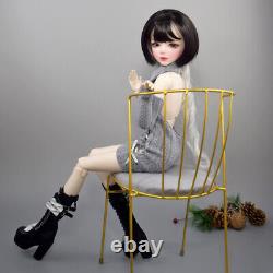 Poupée BJD de 1/3 Jouet Jolie Fille aux Yeux Verts + Pull + Chaussures + Perruques Ensemble Complet