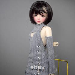 Poupée BJD de 1/3 Jouet Jolie Fille aux Yeux Verts + Pull + Chaussures + Perruques Ensemble Complet