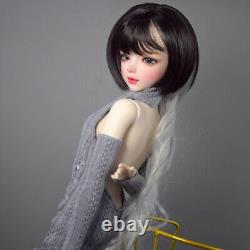 Poupée BJD de 1/3 Jouet Jolie Fille aux Yeux Verts + Pull + Chaussures + Perruques Ensemble Complet