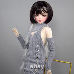 Poupée BJD de 1/3 Jouet Jolie Fille aux Yeux Verts + Pull + Chaussures + Perruques Ensemble Complet