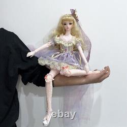 Poupée BJD de 62 cm, fille articulée à la main, robe faite à la main, maquillage, perruques, yeux, ensemble complet de jouets.