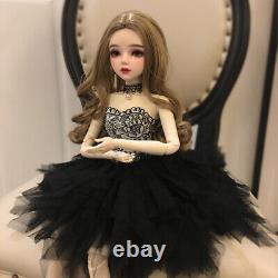 Poupée BJD en 1/3 - Corps de Poupée, Robe, Perruque, Maquillage Amélioré, Ensemble Complet Fait Main de 22 pouces