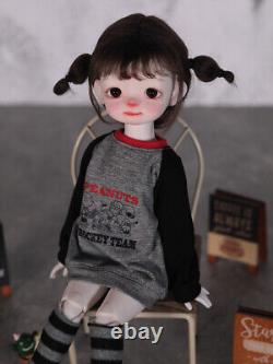 Poupée BJD en résine 1/6 avec maquillage du visage, perruque, vêtements et yeux - Jouet de collection