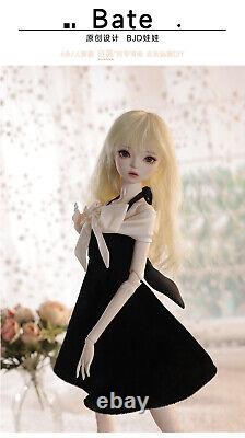 Poupée BJD fille princesse complète 1/4 en résine avec yeux, perruque, robe et maquillage pour enfants