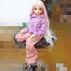 Poupée de fille de 24 pouces avec vêtements, pantalons, chaussures, ensemble complet, poupée BJD, yeux interchangeables
