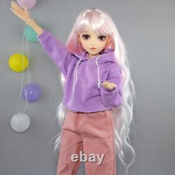 Poupée de fille de 24 pouces avec vêtements, pantalons, chaussures, ensemble complet, poupée BJD, yeux interchangeables