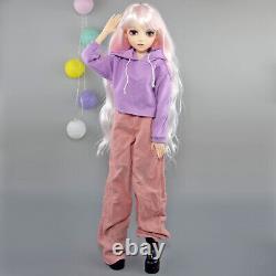 Poupée de fille de 24 pouces avec vêtements, pantalons, chaussures, ensemble complet, poupée BJD, yeux interchangeables