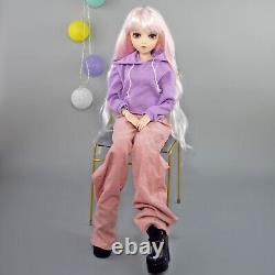 Poupée de fille de 24 pouces avec vêtements, pantalons, chaussures, ensemble complet, poupée BJD, yeux interchangeables