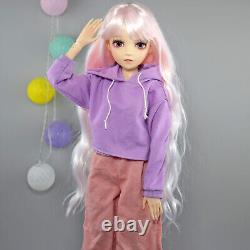 Poupée de fille de 24 pouces avec vêtements, pantalons, chaussures, ensemble complet, poupée BJD, yeux interchangeables