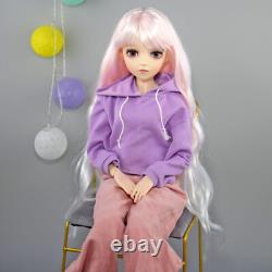 Poupée de fille de 24 pouces avec vêtements, pantalons, chaussures, ensemble complet, poupée BJD, yeux interchangeables
