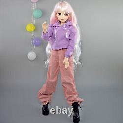 Poupée de fille de 24 pouces avec vêtements, pantalons, chaussures, ensemble complet, poupée BJD, yeux interchangeables