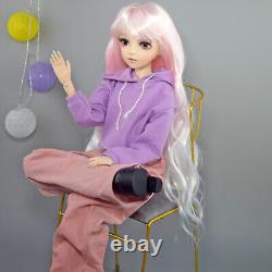 Poupée de fille de 24 pouces avec vêtements, pantalons, chaussures, ensemble complet, poupée BJD, yeux interchangeables