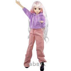 Poupée de fille de 24 pouces avec vêtements, pantalons, chaussures, ensemble complet, poupée BJD, yeux interchangeables