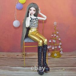 Poupée fashion fille BJD 1/3 avec gilet, pantalon, chaussures, perruques, maquillage - Set complet de jouet