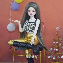 Poupée fashion fille BJD 1/3 avec gilet, pantalon, chaussures, perruques, maquillage - Set complet de jouet