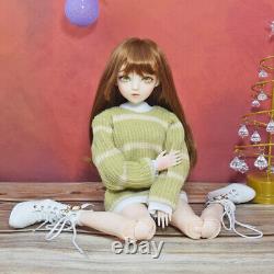 Poupée fille BJD 1/3 de 24 pouces de hauteur avec pull, chaussures, perruques, ensemble complet jouet pour enfants