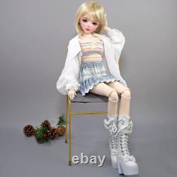 Poupée fille de 56cm avec yeux bleus/marron et ensemble complet de vêtements de mode amovibles BJD (Ball Jointed Doll)