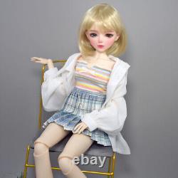 Poupée fille de 56cm avec yeux bleus/marron et ensemble complet de vêtements de mode amovibles BJD (Ball Jointed Doll)