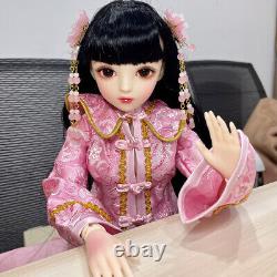 Poupée fille de 60 cm de hauteur en BJD 1/3 Habillée en vêtements anciens chinois Ensemble complet de jouets