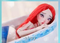 Poupée sirène 1/4 BJD fille en résine avec corps articulé, yeux, maquillage, perruque et ensemble complet de jouets