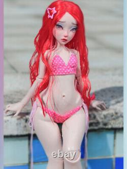 Poupée sirène 1/4 BJD fille en résine avec corps articulé, yeux, maquillage, perruque et ensemble complet de jouets