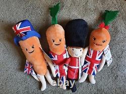 Queen's 70th Jubilee Souvenir Tous Les 4 Kevin The Carrot Soft Toys Full Set