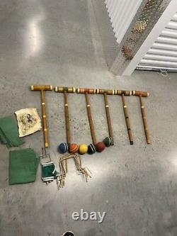Rare Full Set Vintage Antique Sears And Roebuck Lawn Play Toy Vintage Croquet