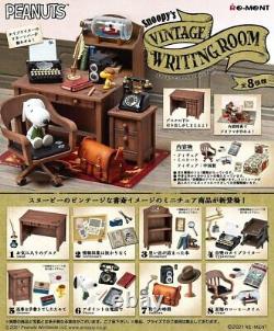 Re-ment La salle d'écriture VINTAGE de Snoopy - Ensemble complet de 8 packs de figurines jouets Peanuts Japan