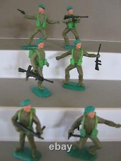 Timpo Toys Soldats Britanniques 1st Série Bérets Vert Ensemble Complet De Tous Les 6 E / X V / Rare