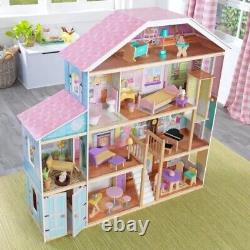 Traduisez ce titre en français : Maison de poupée KIDKRAFT Grand View Mansion, jouet Barbie, ensemble complet de jeu à 4 étages, PDSF 239 £.