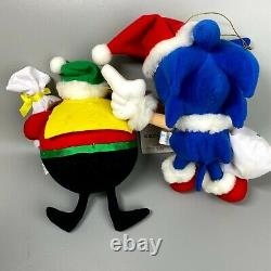 Très Rare 1994 Sega Sonic Le Hedgehog X Mas Ensemble Complet 4 Jouet De Poupée En Peluche De Noël