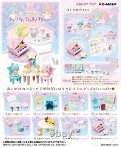 Vendeur britannique Re-ment Little Twin Stars Dolly Room Ensemble complet de 8 Très rare